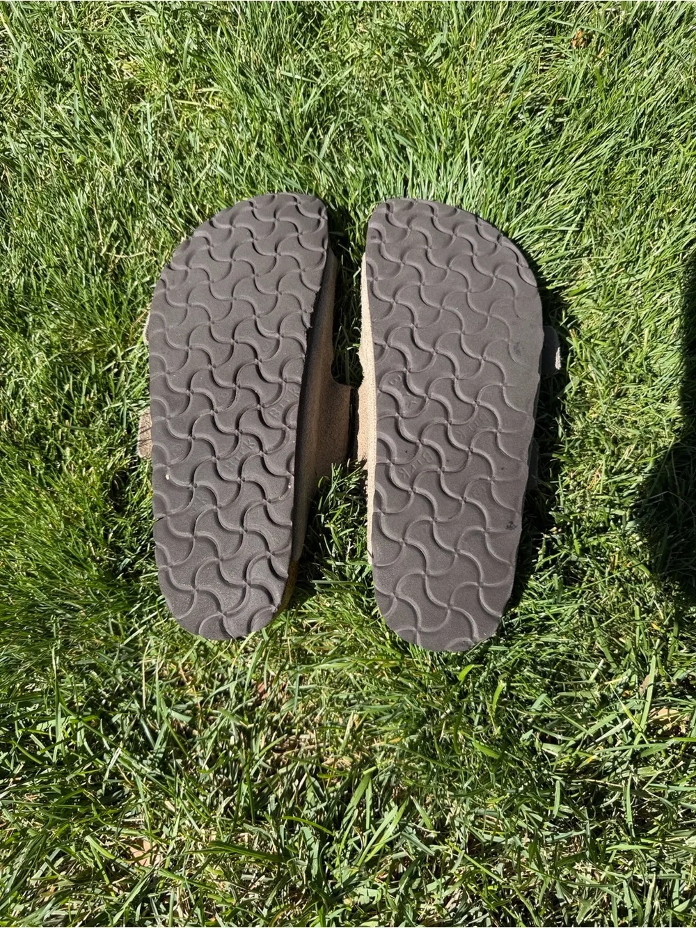 Birkenstock Suede Double-Strap Sandals in Light Brown